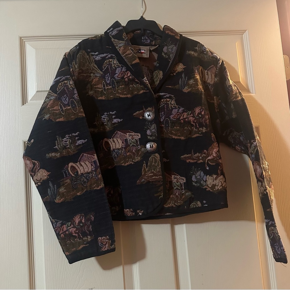 Vintage Patterned Cowgirl Blazer